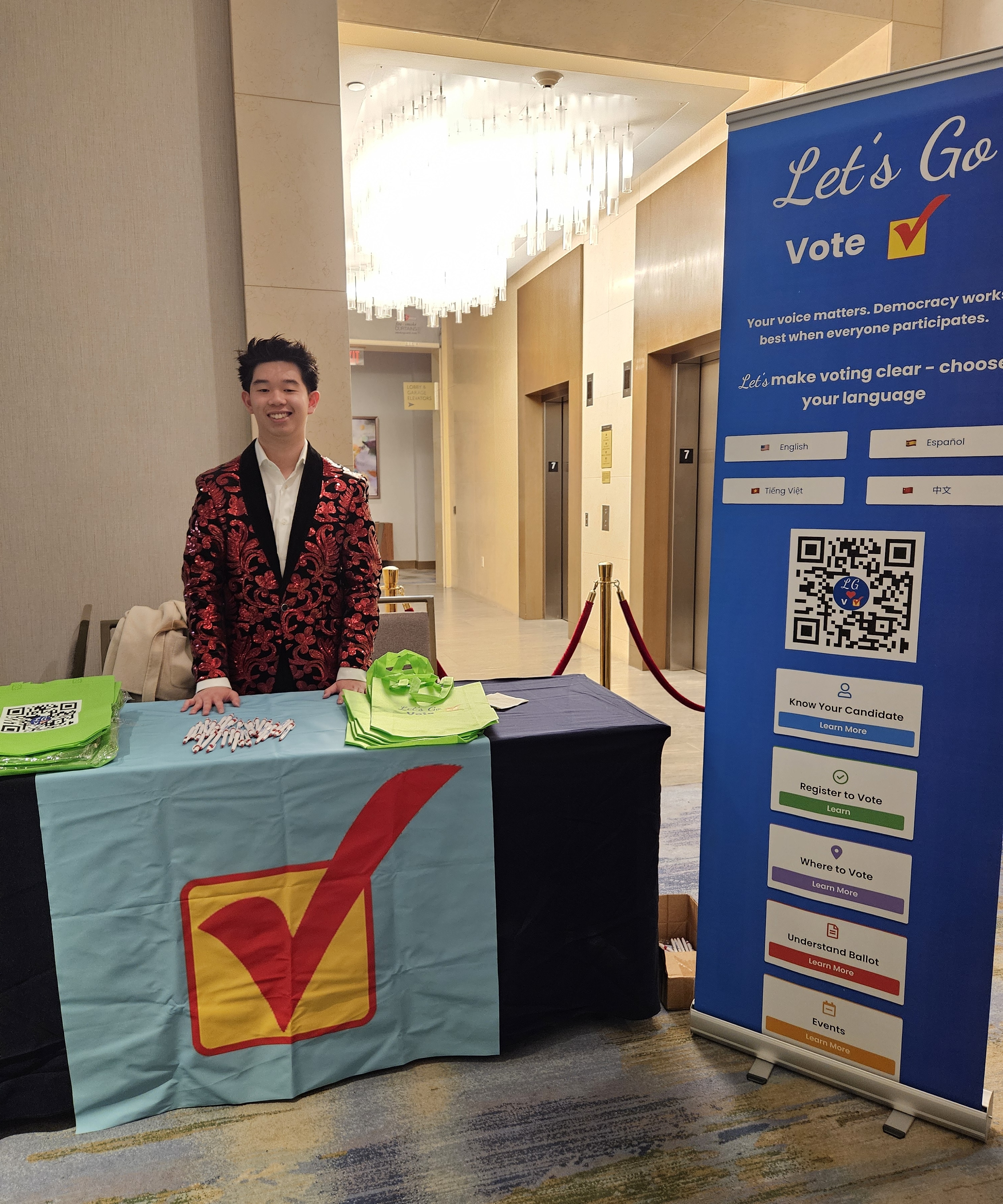 Lets Go Vote booth at VAMA Gala
